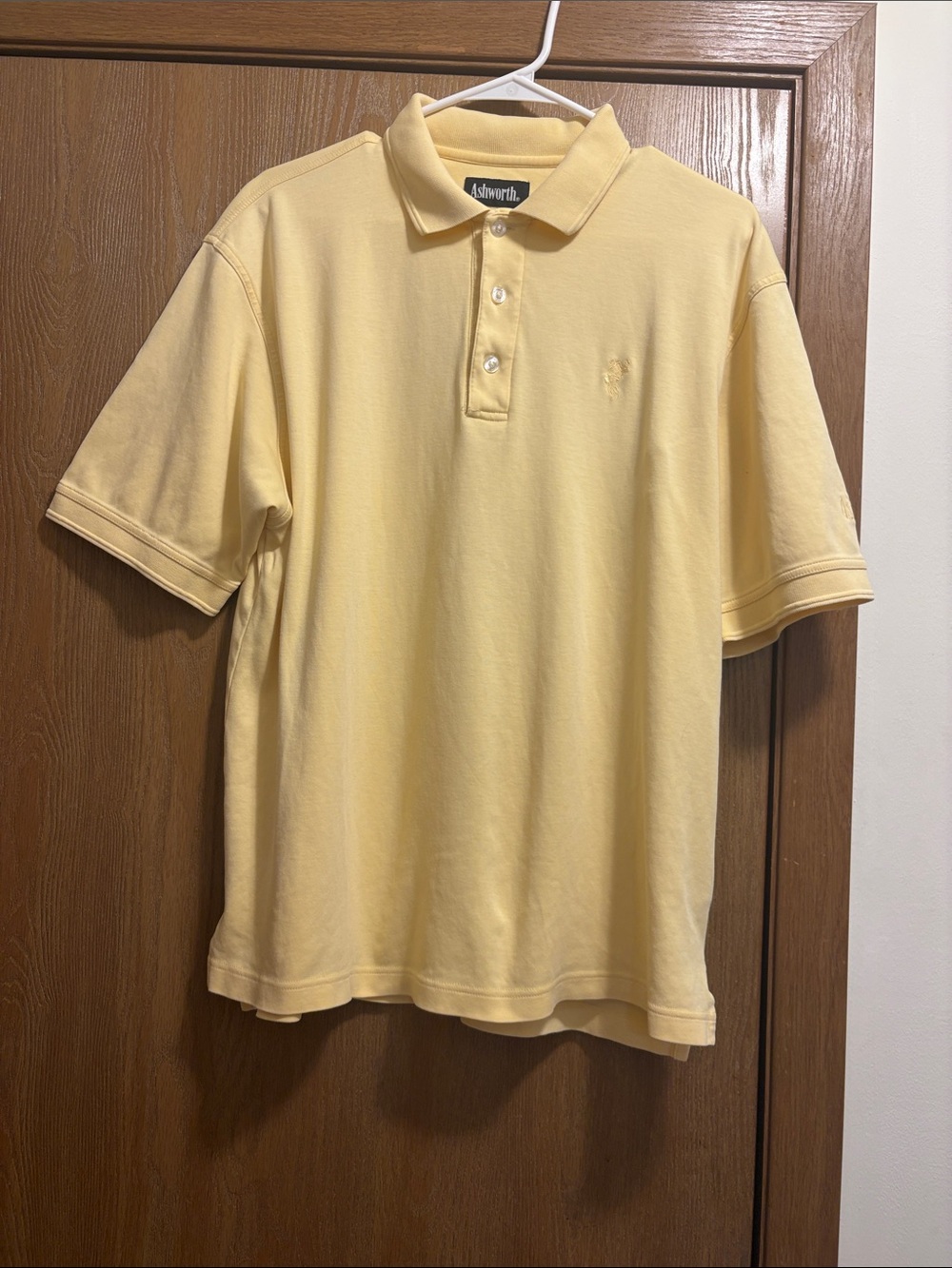 Ashworth Men's Pale Yellow Short-Sleeve Polo